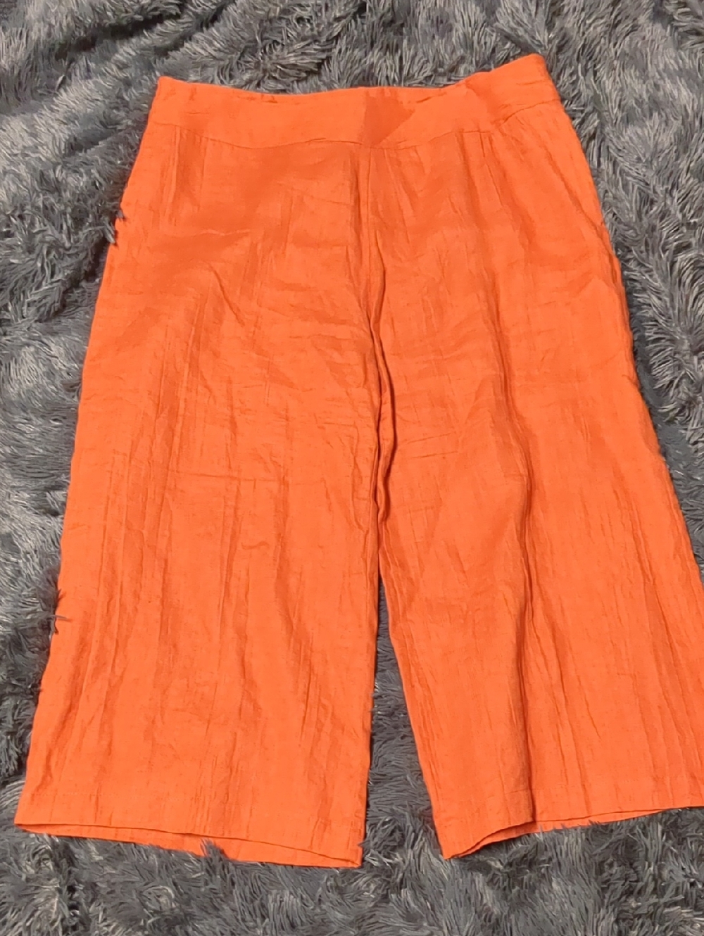 Women's Wide-Leg Crop Pants in Bright Orange